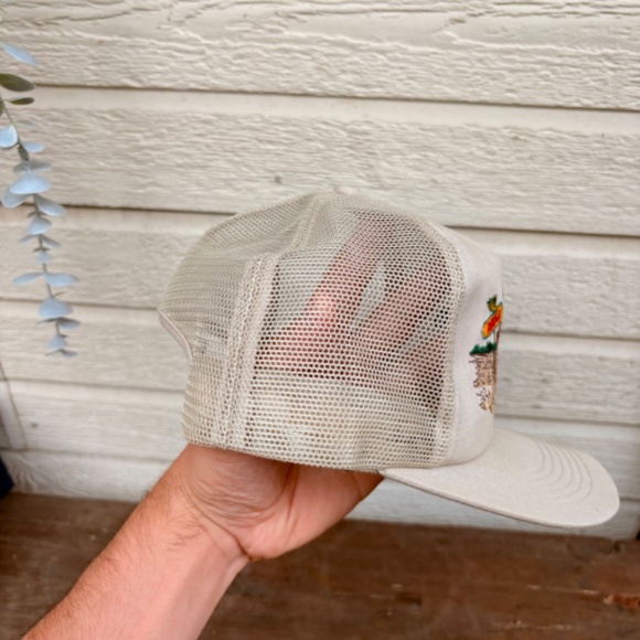 vintage DEKALB Ducks embroidered farming hat K PRODUCTS mesh beige - Picture 4 of 8